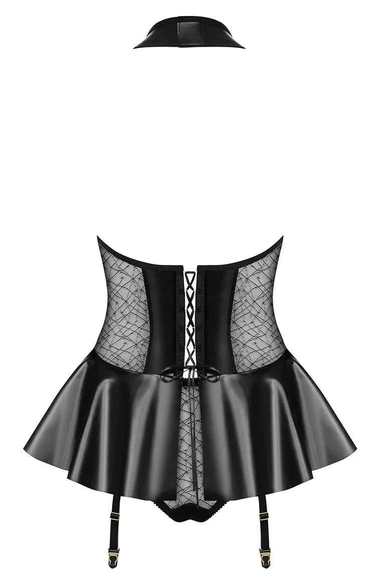 Adult Black Nightclub Patent Leather Clothing Women Fax Leather Fetish