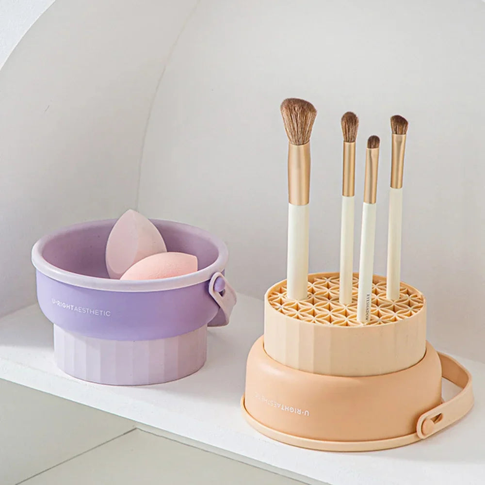 Makeup Brush Cleaning Bowl Beauty Egg Cleaning Tool Storage Set Brush 