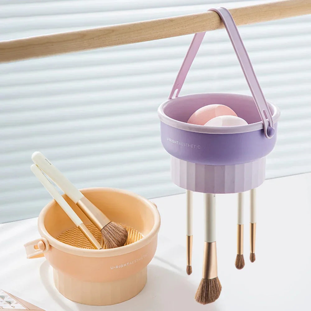 Makeup Brush Cleaning Bowl Beauty Egg Cleaning Tool Storage Set Brush 