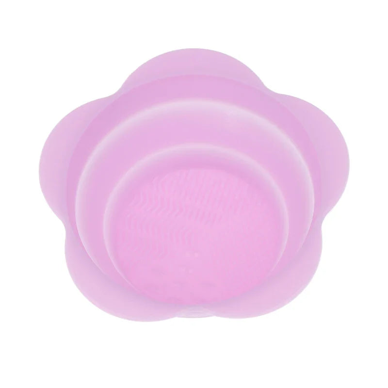 fold silicone makeup brush cleaner powder puff cleaning bowl eyeshadow