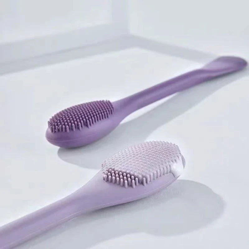 Double Head Silicone Facial Mask Brush Facial Massage Cleaning Brush