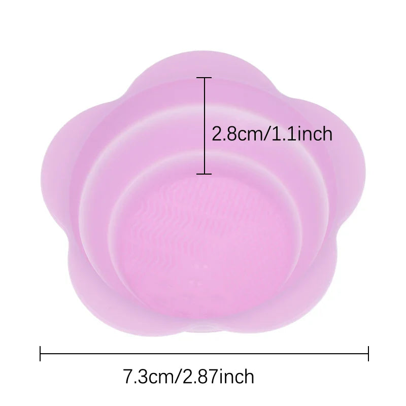 fold silicone makeup brush cleaner powder puff cleaning bowl eyeshadow