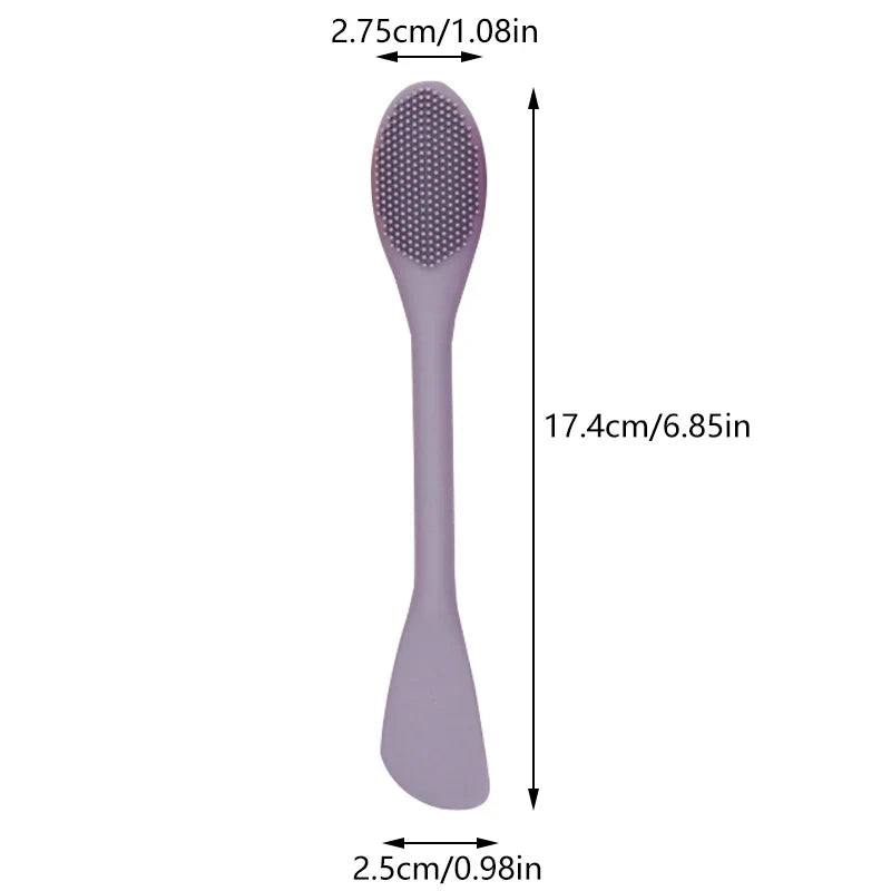 Double Head Silicone Facial Mask Brush Facial Massage Cleaning Brush