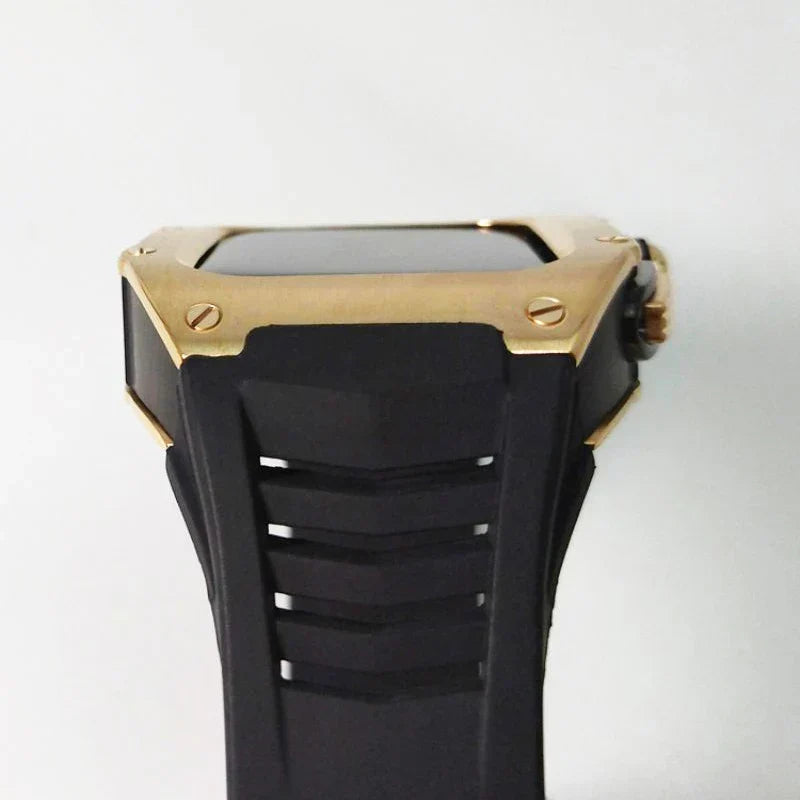 Luxury Metal watch case fluororubber strap