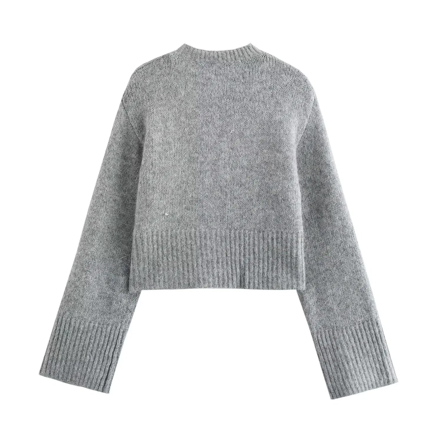 clothing versatile soft round neck long sleeve knitted