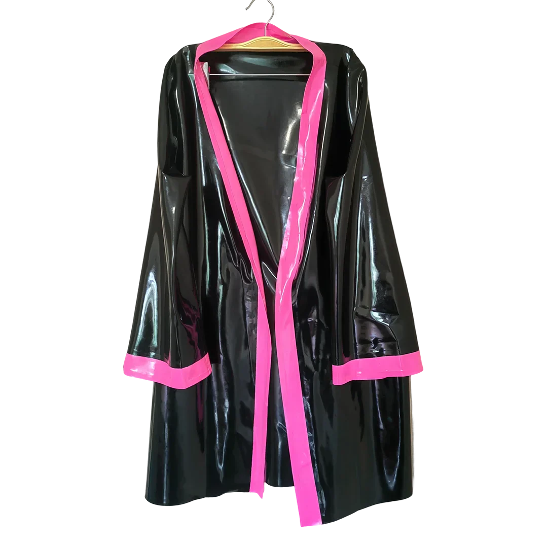 Women Men Latex Dress Rubber Night Robe