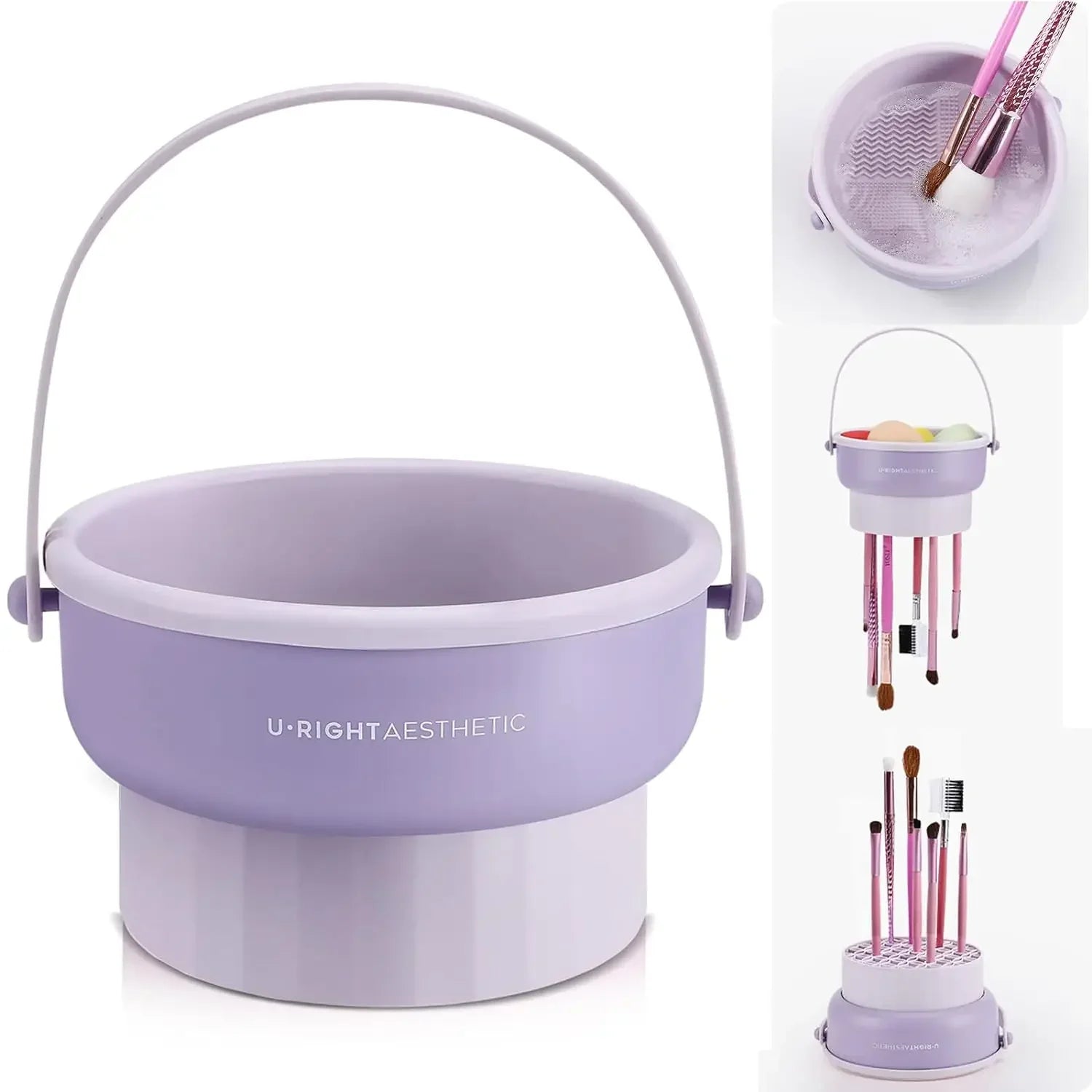 Makeup Brush Cleaning Bowl Beauty Egg Cleaning Tool Storage Set Brush 