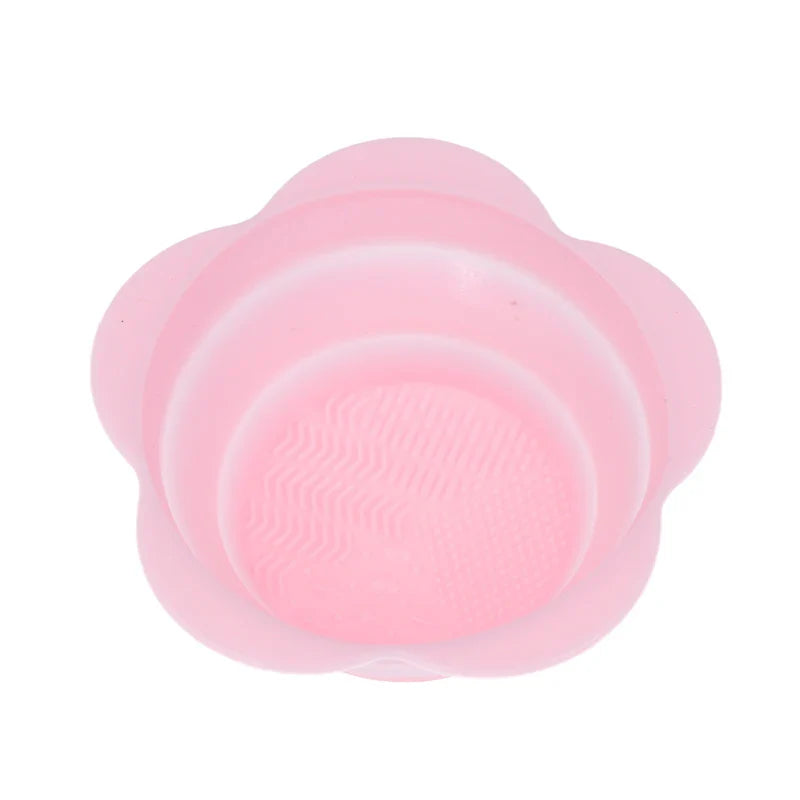 fold silicone makeup brush cleaner powder puff cleaning bowl eyeshadow