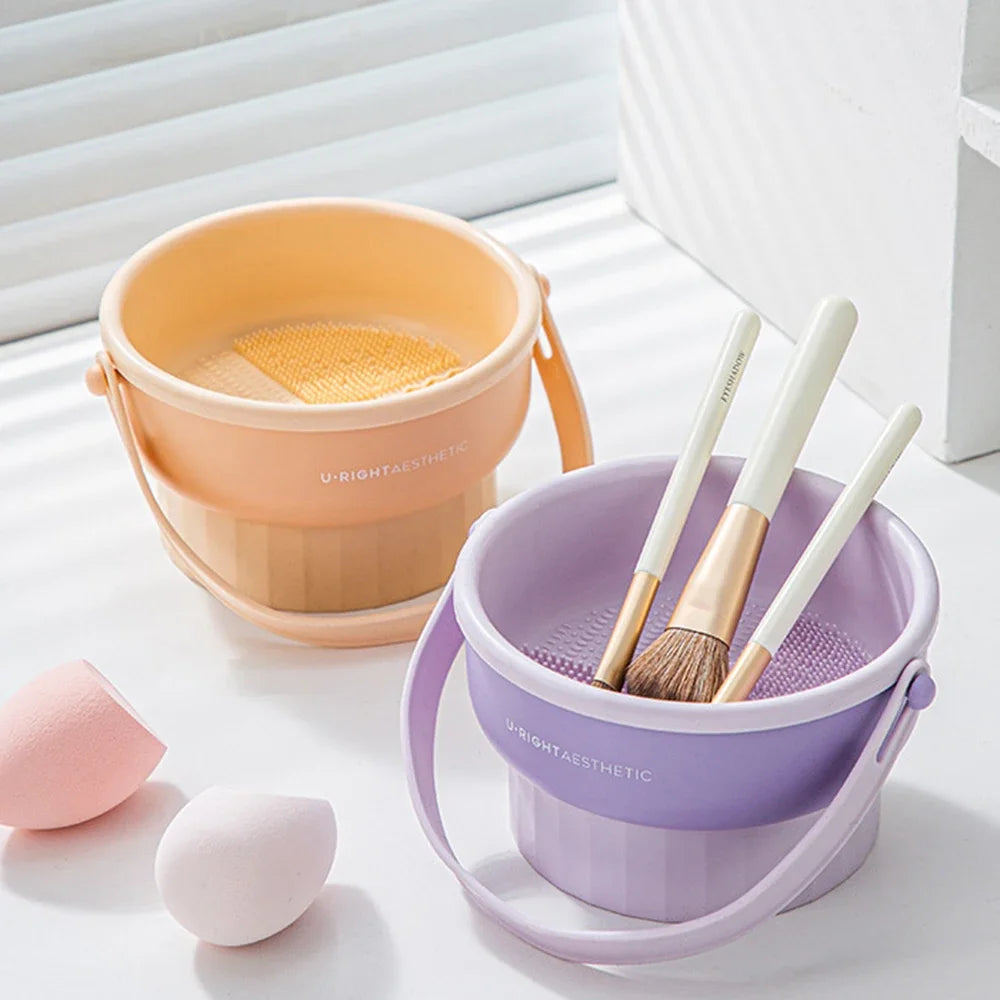 Makeup Brush Cleaning Bowl Beauty Egg Cleaning Tool Storage Set Brush 